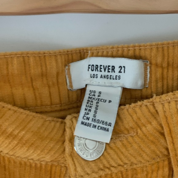 Forever 21 size small mustard yellow corduroy skirt - Picture 3 of 3
